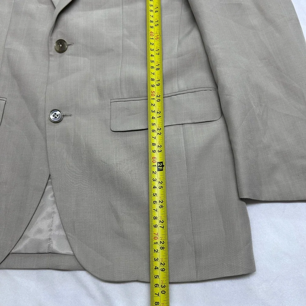 Savile Row Company London Men 36R Blazer Tan Beige 2 Button Suit Jacket Coat
